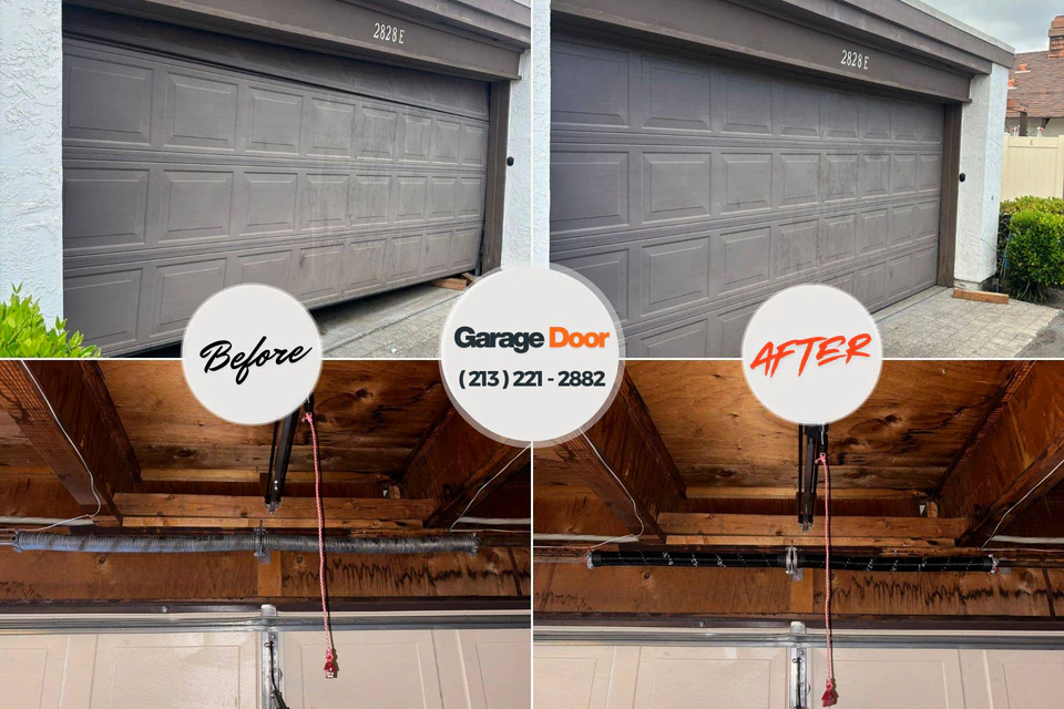 Before and after: garage door repair Fishersville, VA